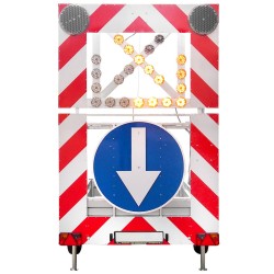 Remorca 2 axe cu panou MIC de semnalizare si dirijare trafic 24 lampi LED U26c